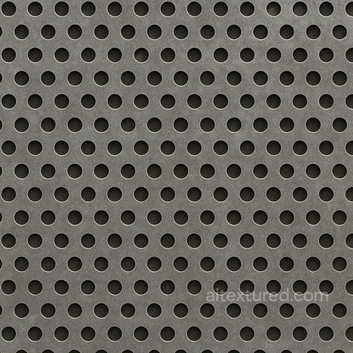 Perforated Metal Sheet Round Holes seamless Metal PBR texture