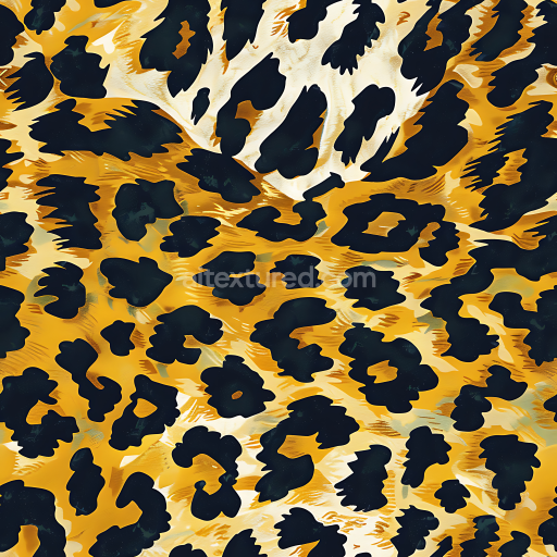Seamless 3D Animal Print Camouflage PBR Texture with Bold Spots and Yellow-Gold Palette