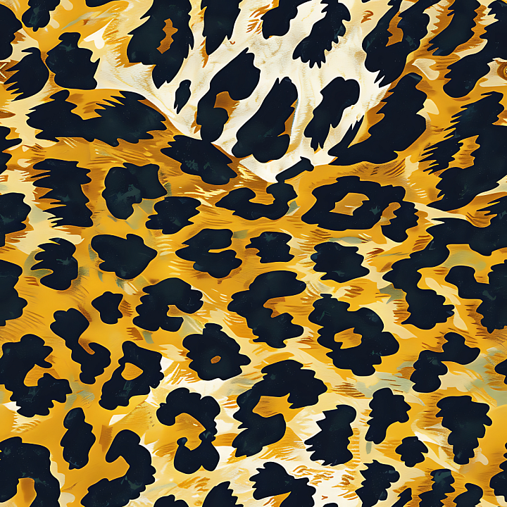 Animal Print Camouflage with Bold Spots and Yellow-Gold Palette seamless PBR texture preview