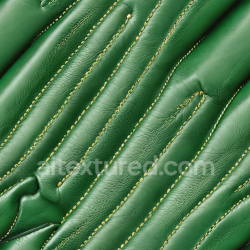 seamless Seamless 3D quilted green leather PBR texture with detailed golden stitching texture 8k free download PBR
