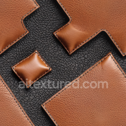 seamless Seamless 3D PBR Texture Featuring Two-Tone Pebbled Black and Smooth Brown Leather with Stitched Panels texture 8k free download PBR