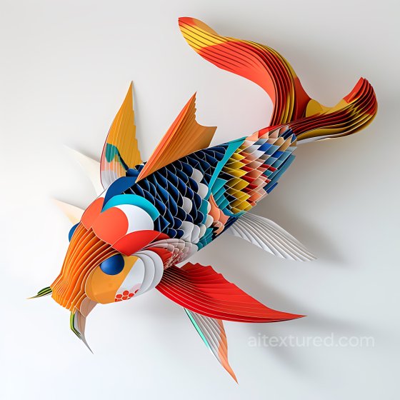 Animal Texture of Stylized Catfish Scales in Bright Origami Colors Animal texture preview