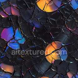 seamless Seamless 3D PBR Cracked Vinyl Record Texture with Multicolor Fractured Pattern texture 8k free download PBR