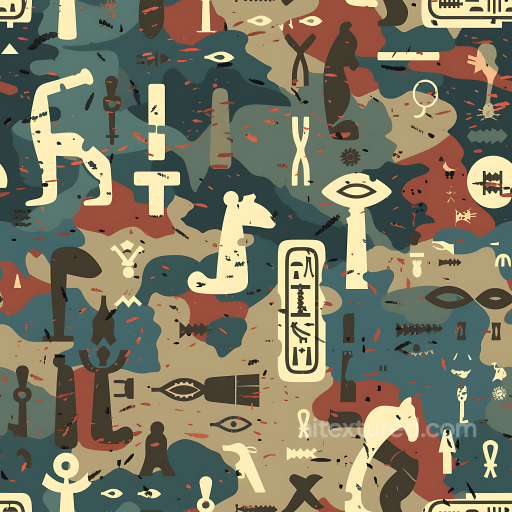 Stylized Ancient Symbol Camouflage PBR Texture with Abstract Organic Shapes and Muted Ear… seamless Color Camouflage PBR texture