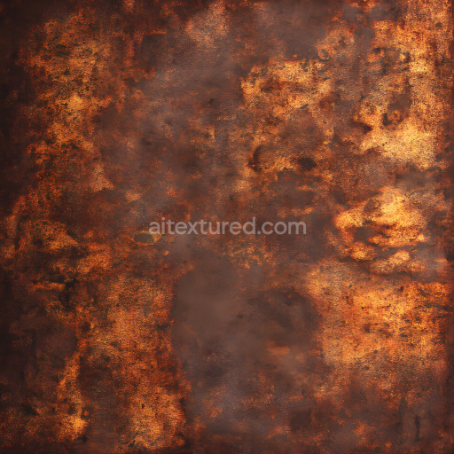Seamless 3D Rusty Metal PBR Texture Featuring Corrosion and Pitted Holes