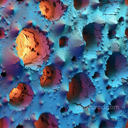 cracked and holed synthetic surface PBR texture with vivid contrasting colors and rough,… seamless Cracked & Holes PBR texture