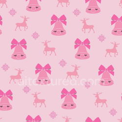 seamless Seamless 3D PBR Christmas Pink Texture Featuring Bells, Reindeer & Snowflakes texture 8k free download PBR
