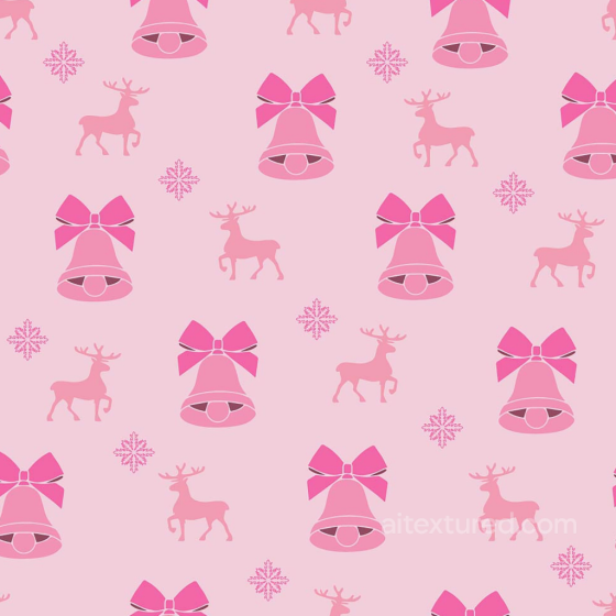 Christmas Pink Texture Featuring Bells, Reindeer & Snowflakes Christmas Pink texture preview