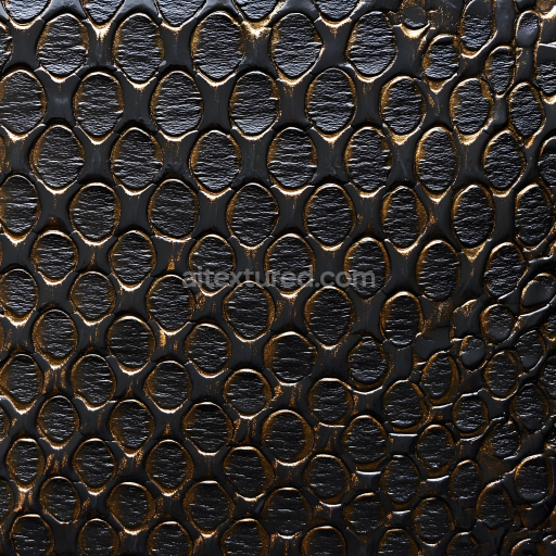 Seamless 3D PBR Texture of Black Scaled Skin with Glossy Reflective Surfaces and Fine Detailing