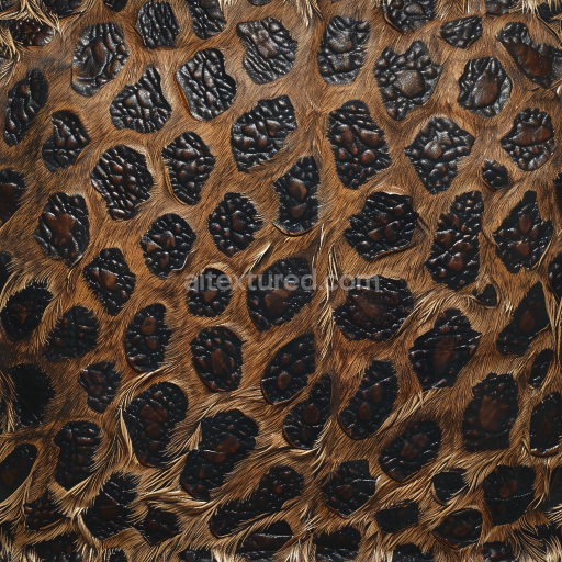 Seamless 3D PBR Texture of Glossy Textured Brown and Hairy Leather with Raised Patches