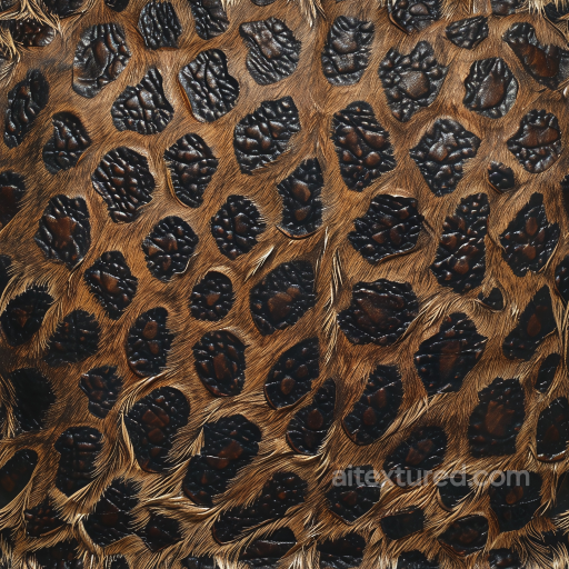 Glossy Textured Brown and Hairy Leather Seamless Texture with Raised Patches seamless Leather PBR texture