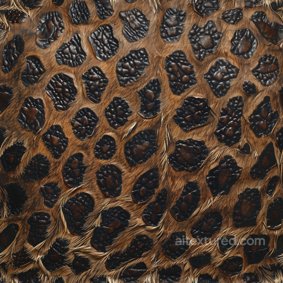 Glossy Textured Brown and Hairy Leather Seamless Texture with Raised Patches Leather texture preview