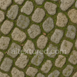 seamless Seamless 3d texture pbr 8k cobblestone irregular with moss patches and rough wear surface texture 8k free download PBR