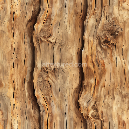 Seamless 3D PBR Texture of Aged Reclaimed Wood Planks with Cracks and Knots