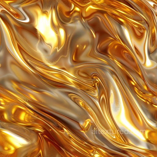 Seamless 3D PBR Glossy Texture Featuring Liquid Gold and Smooth Reflective Swirls texture preview