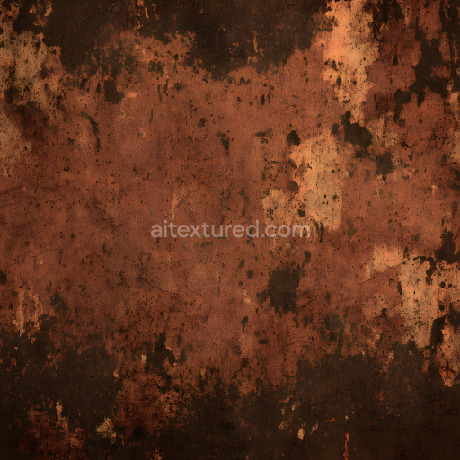 Seamless 3D Rusty Metal PBR Texture Featuring Cracks, Holes, and Corrosion