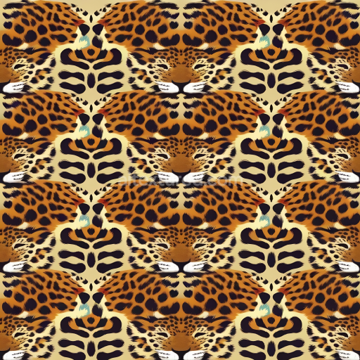 Seamless 3D PBR Leopard Print Fabric Texture with Rich Orange and Black Pattern