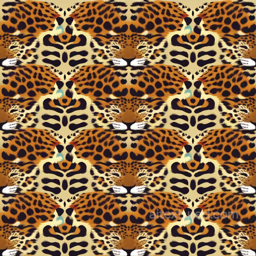 Leopard Print Fabric Texture with Rich Orange and Black Pattern seamless Leopard Print PBR texture