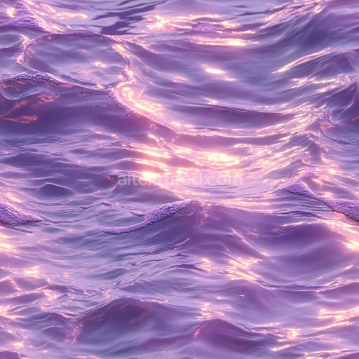Seamless 3D PBR Texture of Purple Ocean Surface with Soft Foam and Reflective Waves