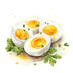 seamless Delicious Deviled Eggs Breakfast Illustration with Fresh Herbs texture 8k free download PBR