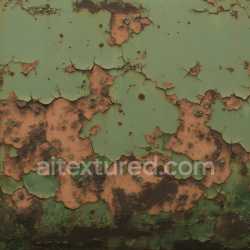 seamless Seamless 3D PBR Rusted Metal Texture with Distinctive Green and Brown Peeling Paint texture 8k free download PBR