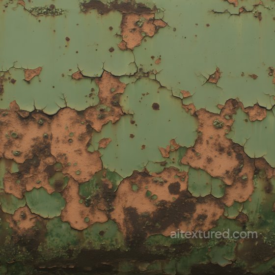 Rusted Metal Texture with Distinctive Green and Brown Peeling Paint Rust texture preview