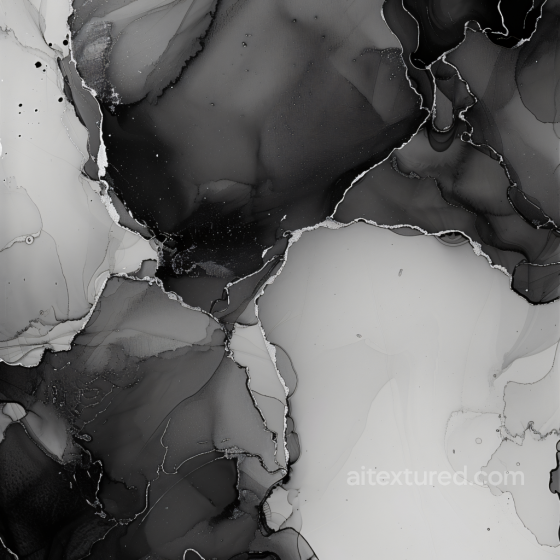 Alcohol Ink PBR Texture with Black and White Organic Marbling Alcohol ink texture preview