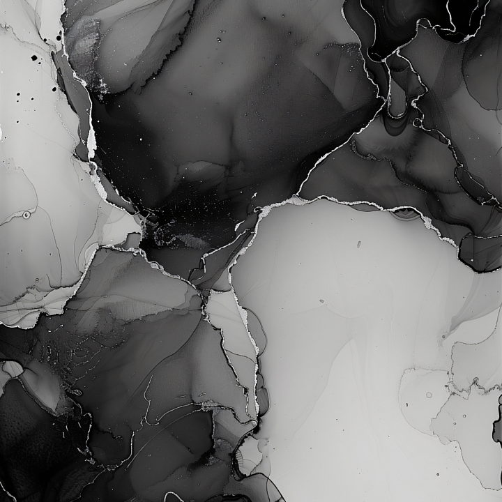 Alcohol Ink with Black and White Organic Marbling seamless PBR texture preview