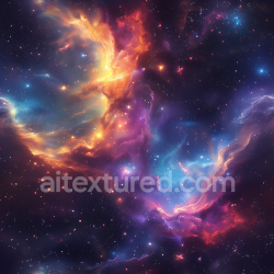 seamless Seamless 3D Space PBR Texture Featuring Vibrant Glowing Nebula with Deep Starfield texture 8k free download PBR