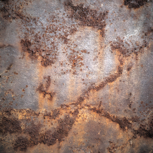 Seamless 3D Rusty Metal PBR Texture Featuring Corroded Pits and Eroded Surface