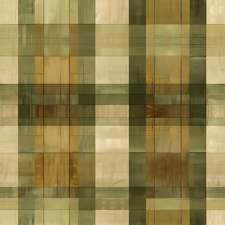 Plaid Featuring Olive Green and Beige Soft Fabric Pattern seamless PBR texture preview