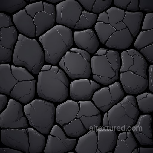 Cracked Black Stone PBR Texture with Irregular Rock Pattern seamless Cracked & Holes PBR texture