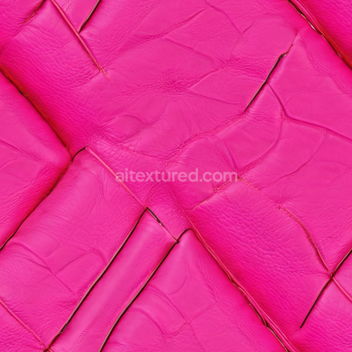 Seamless 3D PBR Vibrant Pink Quilted Leather Texture with Distinct Grain and Stitching