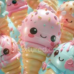 seamless Seamless 3D Inflated PBR Texture featuring Colorful Vinyl Ice Cream Plush with Sprinkles texture 8k free download PBR