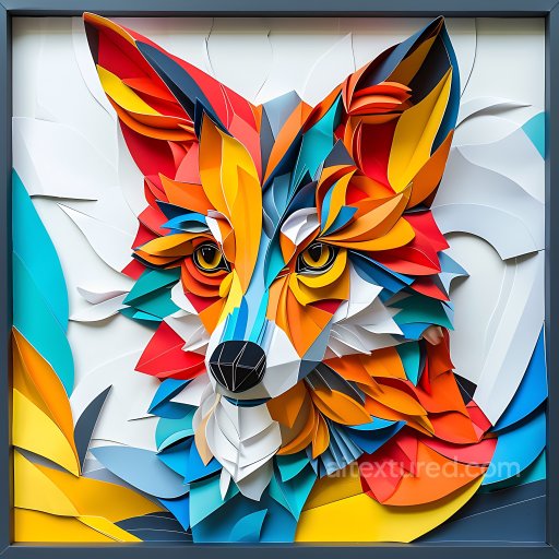 Animal - Seamless 3D PBR Texture of Colorful Origami Style Coyote Pattern texture preview