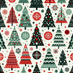seamless Seamless 3D PBR Christmas Digital Paper Texture with Stylized Trees and Snowflakes texture 8k free download PBR