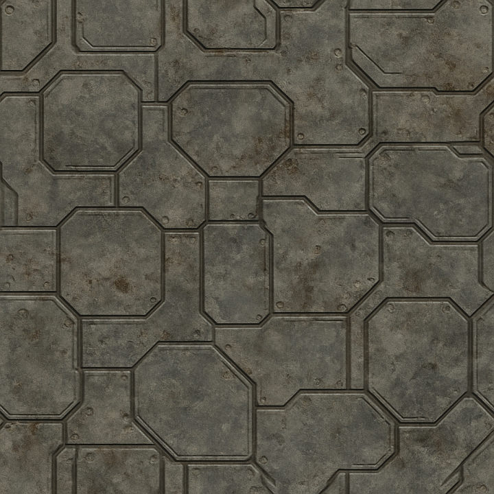Worn Futuristic Panel seamless PBR texture preview