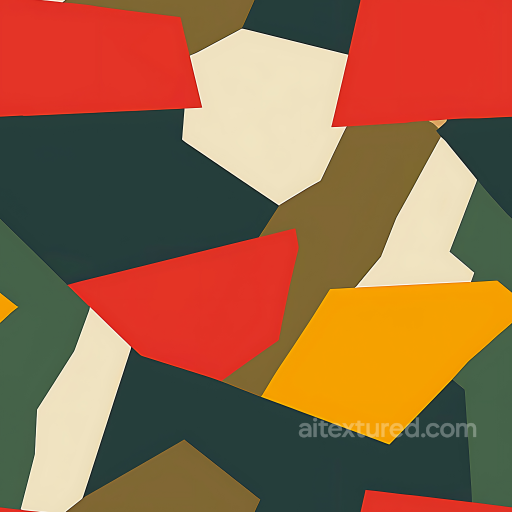 Autumn Geometric Camouflage PBR Texture with Bold Color Blocks seamless Color Camouflage PBR texture