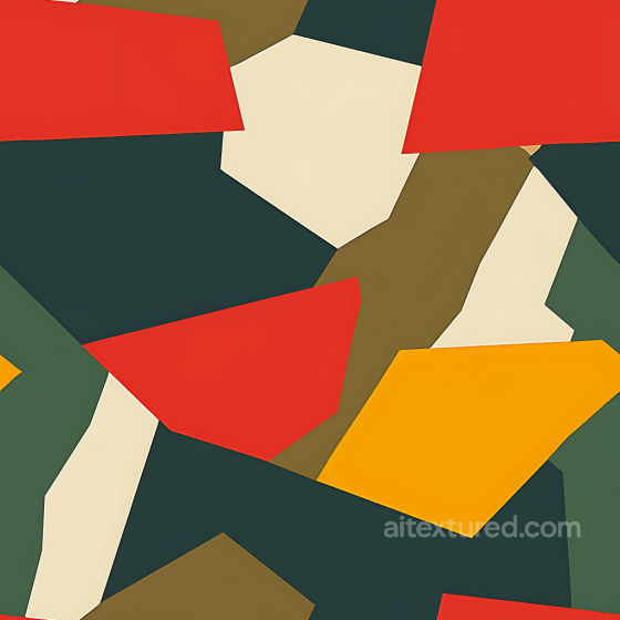 Autumn Geometric Camouflage PBR Texture with Bold Color Blocks Color Camouflage texture preview