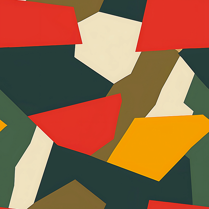Autumn Geometric Camouflage with Bold Color Blocks seamless PBR texture preview
