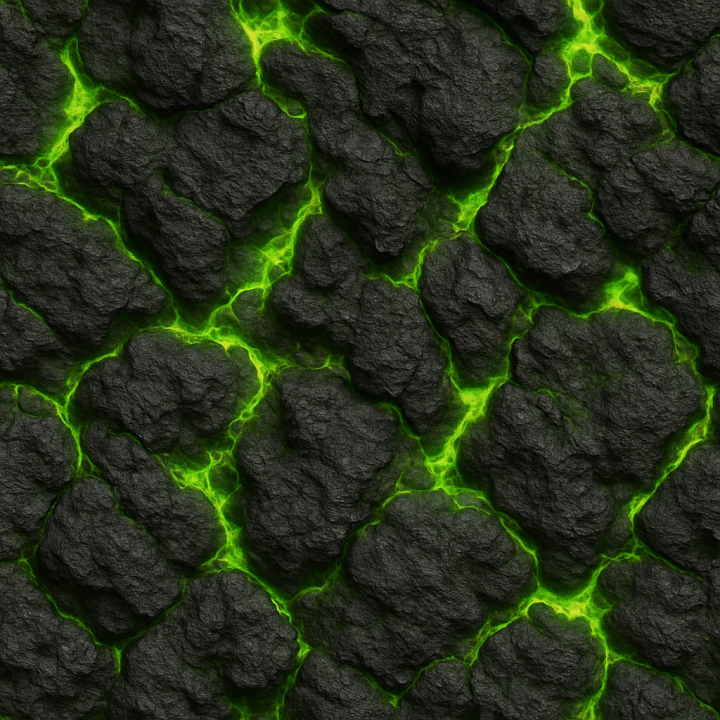Toxic Volcanic Rock seamless PBR texture preview