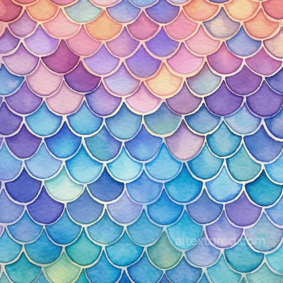 Mermaid Scale Texture in Soft Pastel Watercolor Style Mermaid Scale texture preview