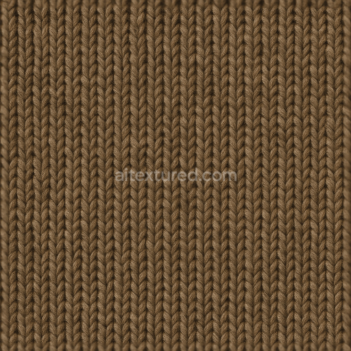 Seamless 3d texture pbr 8k brown wool knitted wool ribbed wool thick wool