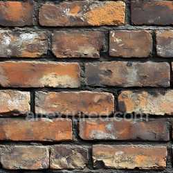 seamless Seamless 3D PBR Texture of Weathered Cracked Brick Wall with Rust and Erosion texture 8k free download PBR