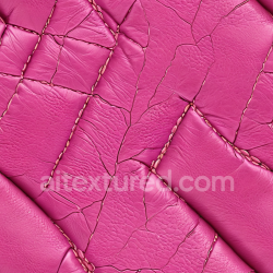 seamless Seamless 3D Pink Cracked Leather PBR Texture with Stitched Panel Design texture 8k free download PBR