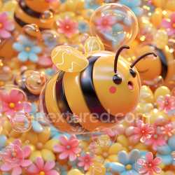 seamless Seamless 3D Inflated Glossy Vinyl Bubble PBR Texture in Yellow and Black texture 8k free download PBR