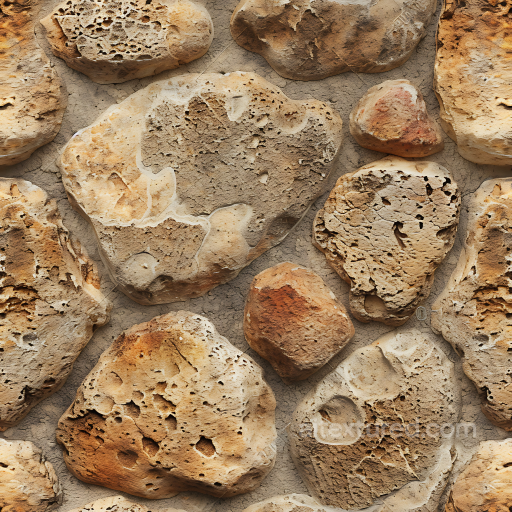Weathered Volcanic Rock Ground PBR Texture with Porous Surface and Earthy Tones seamless Stone PBR texture