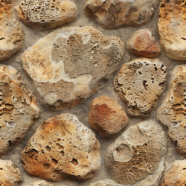 Weathered Volcanic Rock Ground with Porous Surface and Earthy Tones seamless PBR texture preview
