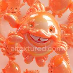 seamless Seamless 3D Inflated Glossy Vinyl Bubble Texture with Puffy Round Cells in Bright Orange texture 8k free download PBR