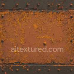 seamless Seamless 3D cracked rusty metal PBR texture with flaking paint and rivets texture 8k free download PBR